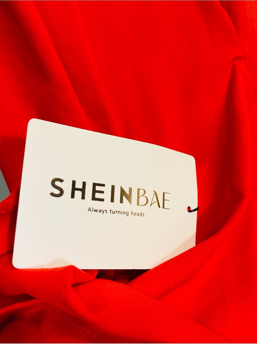 NWT SHEINBAE Size 40/42 8/10 Red Cowl Neck Midi Dress - Picture 3 of 5